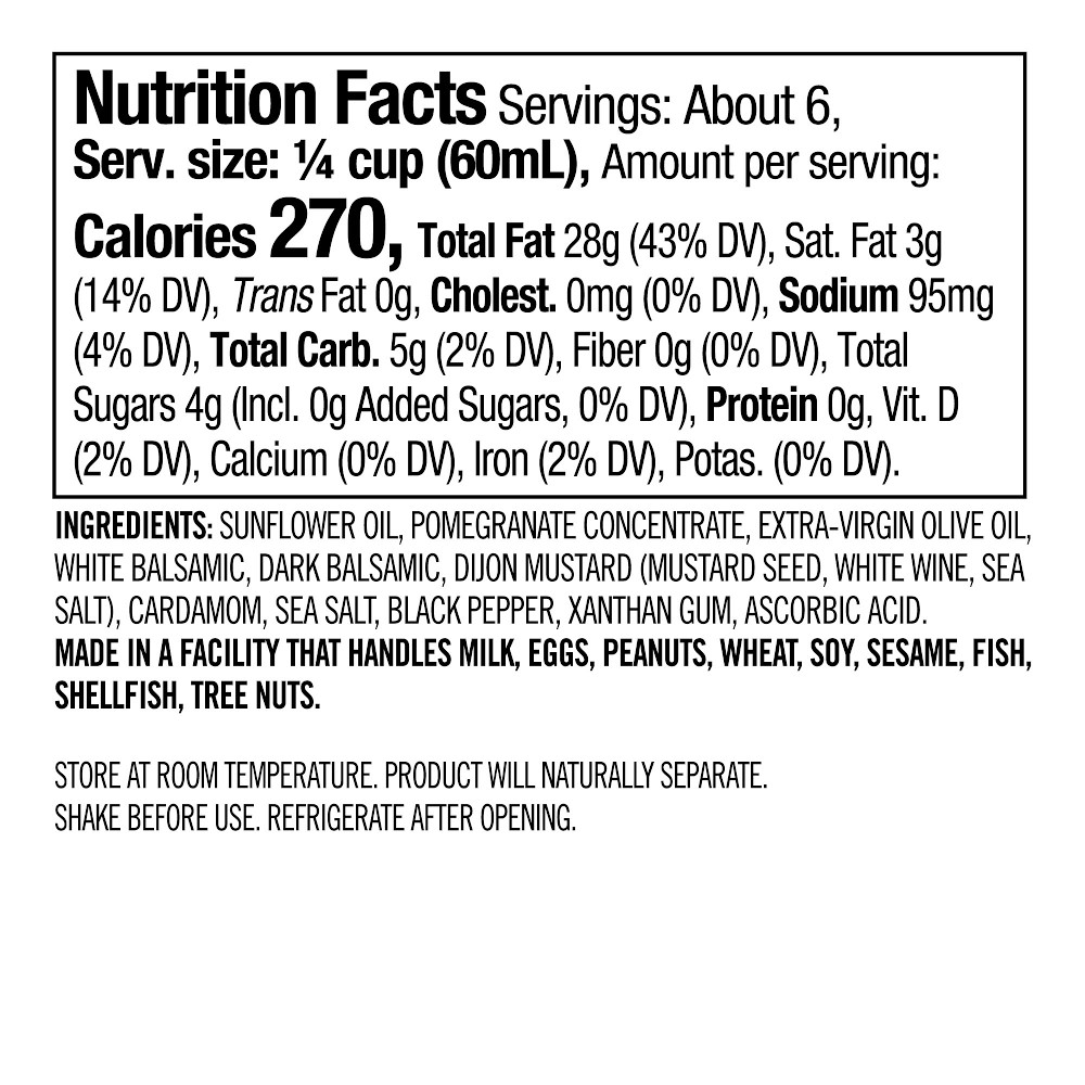 Williams Sonoma Salad Dressing, Pomegranate Vinaigrette