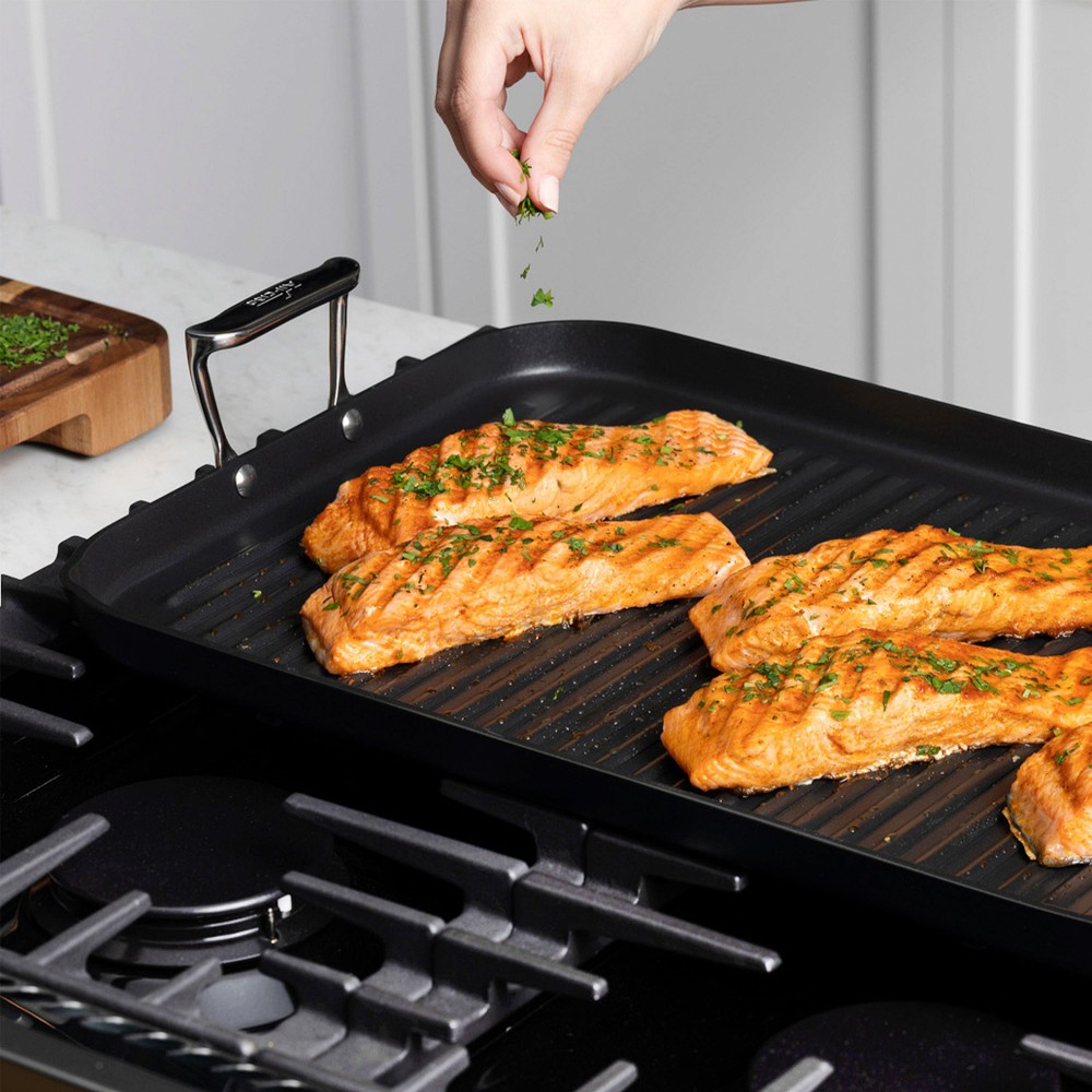 All-Clad HA1 Expert Hard Anodized Nonstick Double Burner Grill, 13