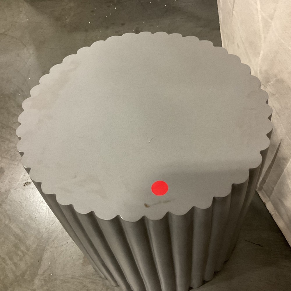OPEN BOX: Tropea Fluted Accent Table, Fiberstone, Grey