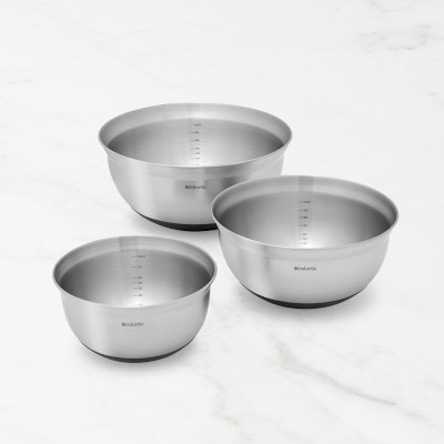 Brabantia Matte Steel Mixing Bowl with Measurements Set