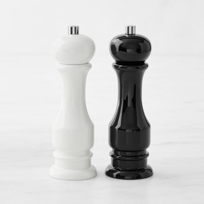 Williams Sonoma Black & White Salt & Pepper Mills Set, 7
