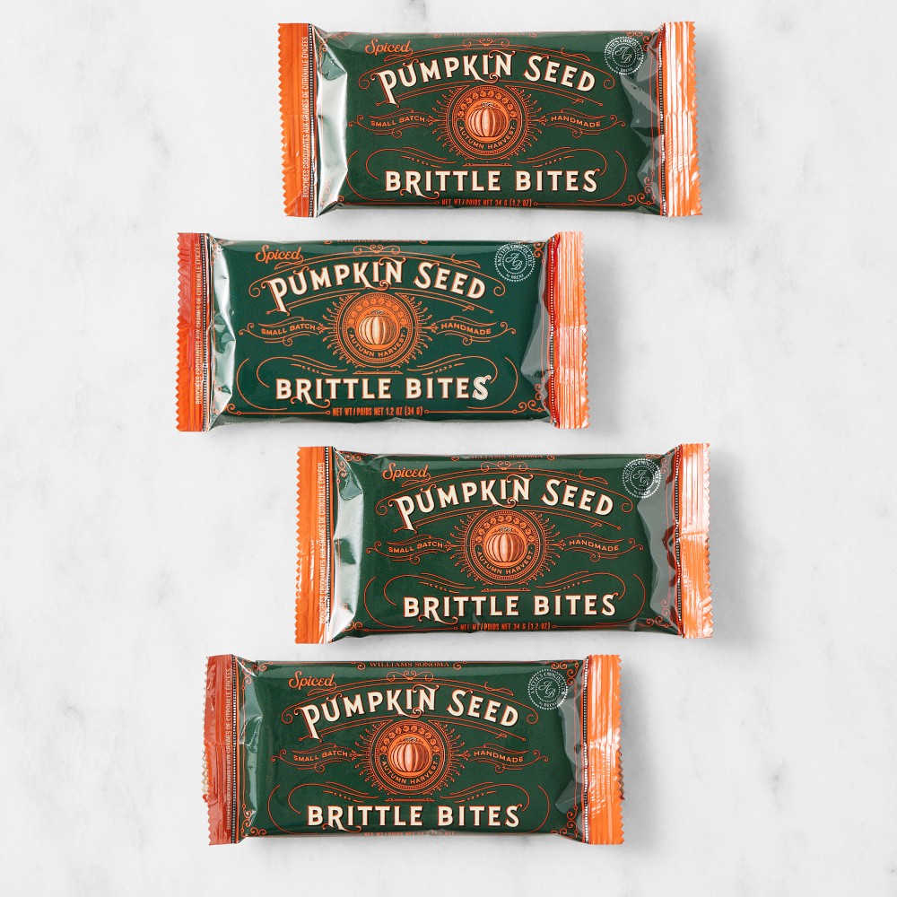 Williams Sonoma Spiced Pumpkin Seed Brittle Bites, Set of 4