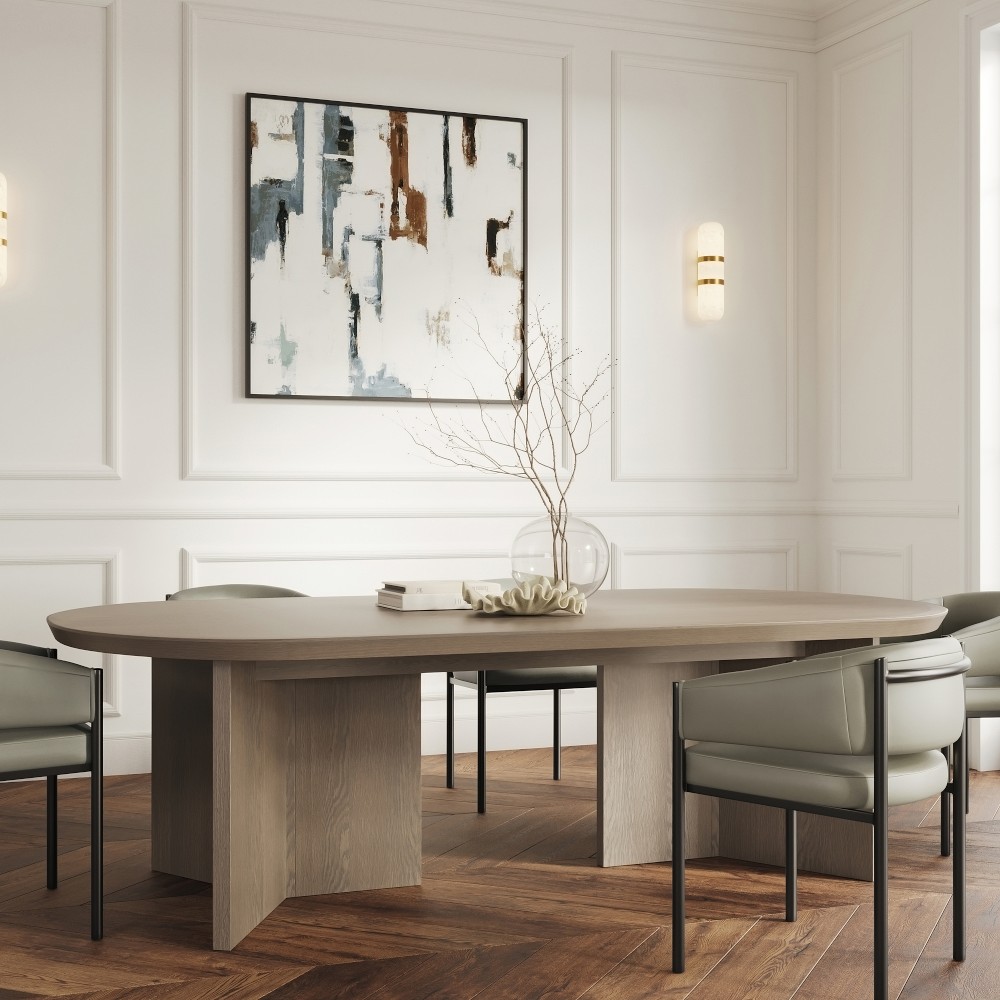 Dietrich Elliptical Dining Height Communal Table (96