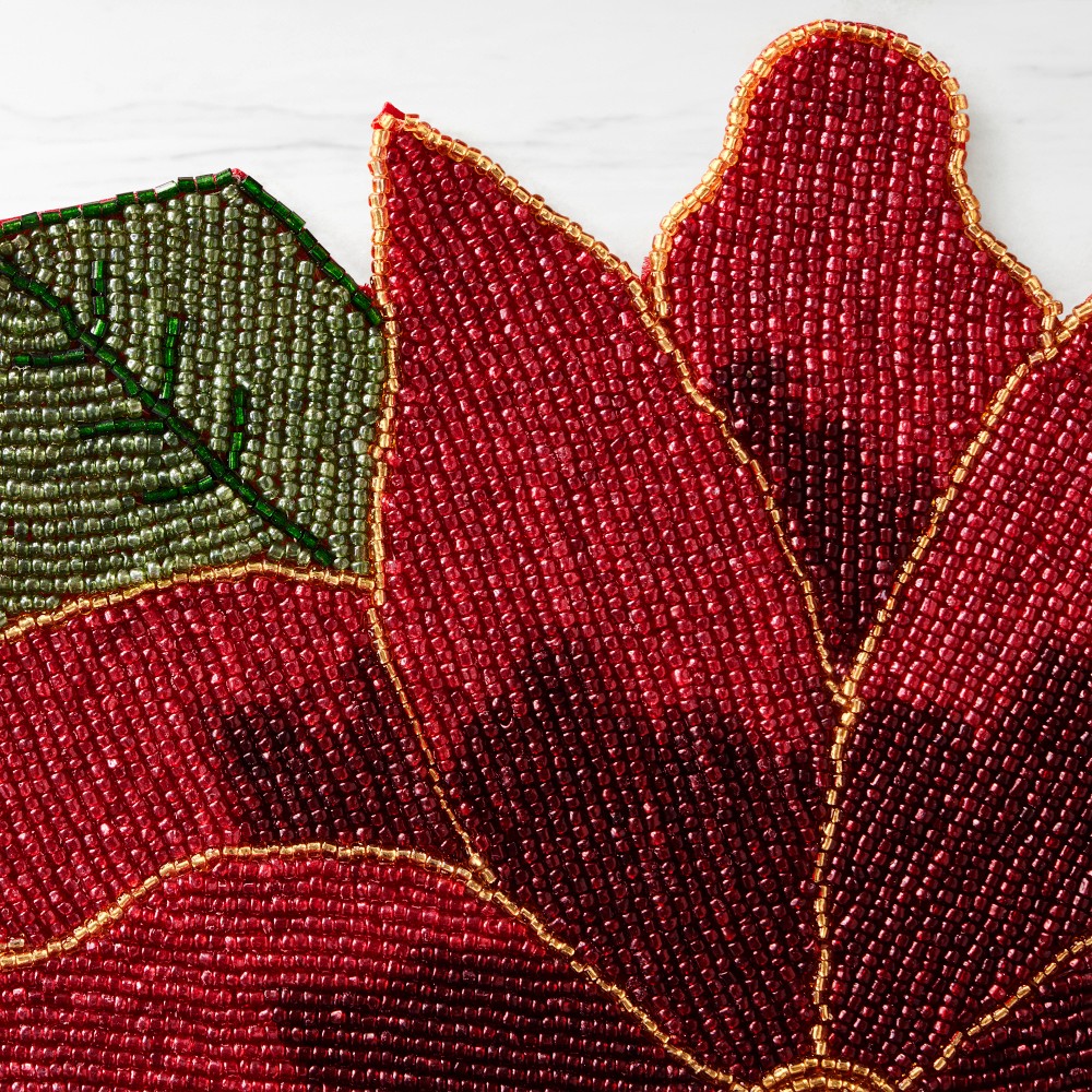 Beaded Poinsettia Placemat