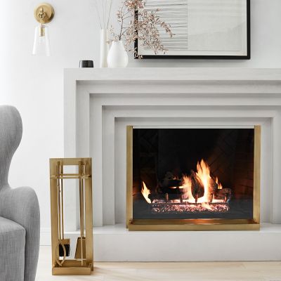Emerson Fireplace Screen, Black