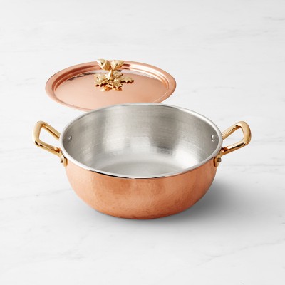 Ruffoni Historia Hammered Copper Chef Braiser with Acorn Knob, 3 1/2-Qt.