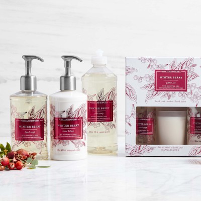 Williams Sonoma Winter Berry Hand Soap & Lotion 3-Piece Set