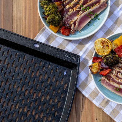 Lodge Savor the Outdoors Seasoned Cast Iron Grill Topper, 15