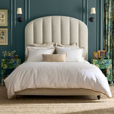 Finsbury Channel-Tufted Upholstered Bed & Headboard