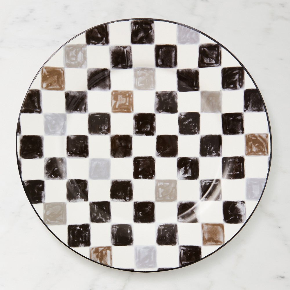 MacKenzie-Childs Stoneware Check Round Platter