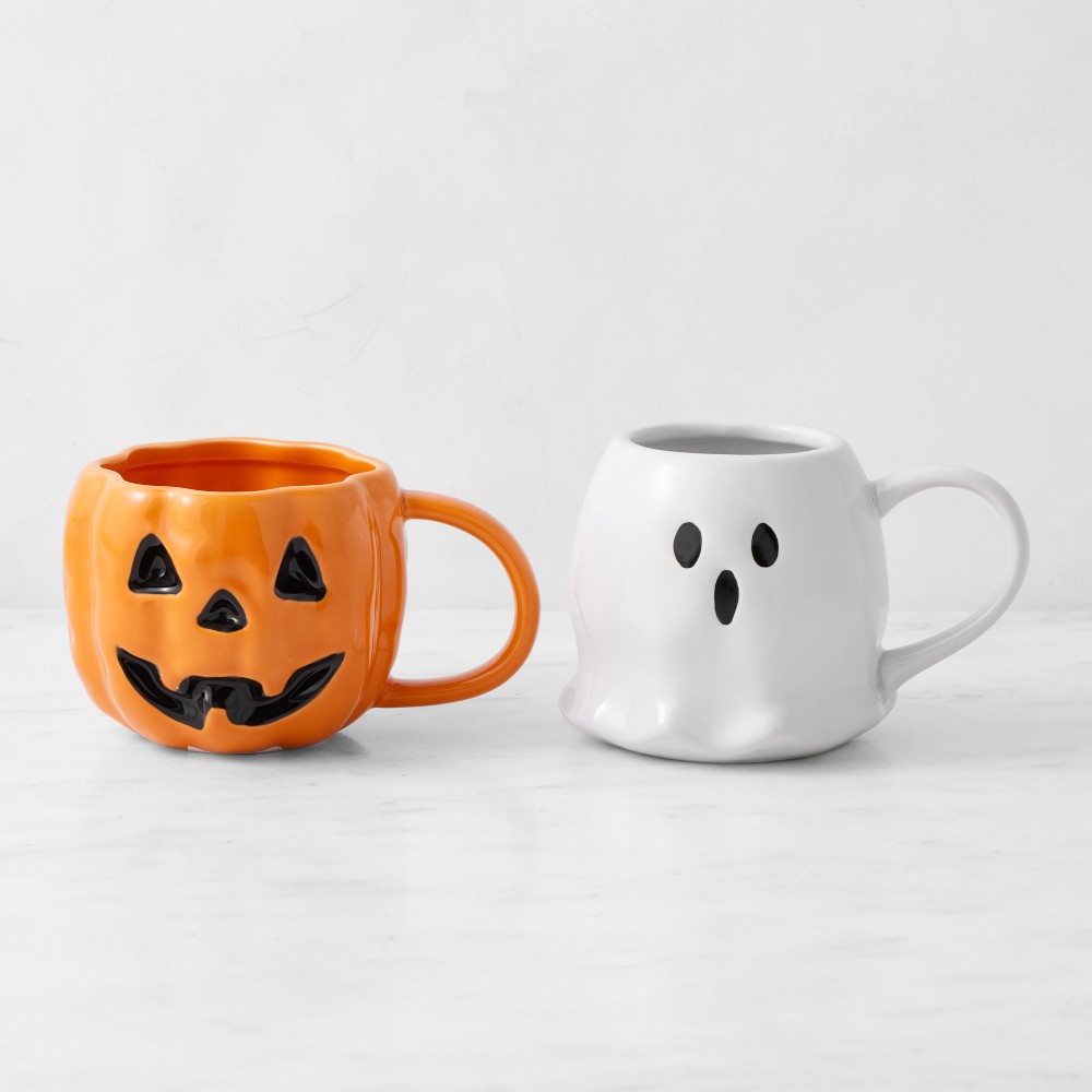 Ghost & Jack O'Lantern Figural Mug Set