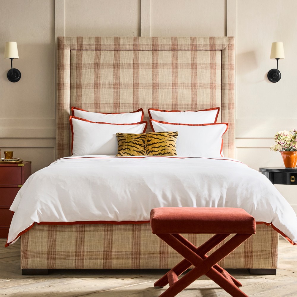 Irving Nontufted Upholstered Bed & Headboard with Welt