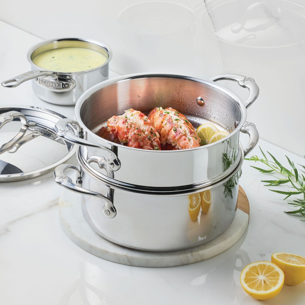 Hestan ProBond Luxe Professional Clad Stainless-Steel Soup Pot & Steamer Set, 3-Qt.