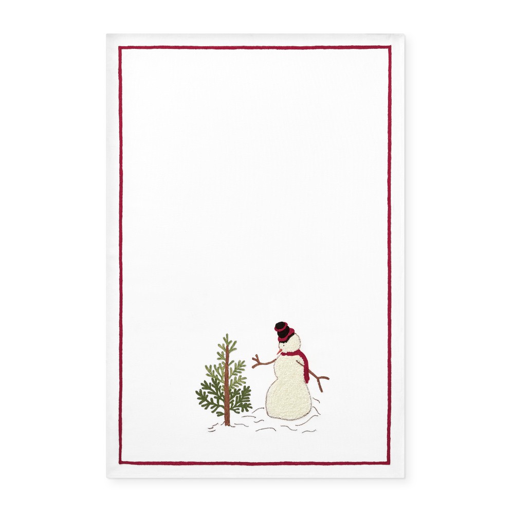 Snowman Embroidered Towels, Set of 2