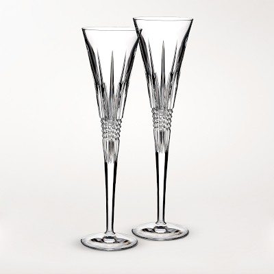 Waterford Lismore Diamond Toasting Champagne Flutes, Set of 2