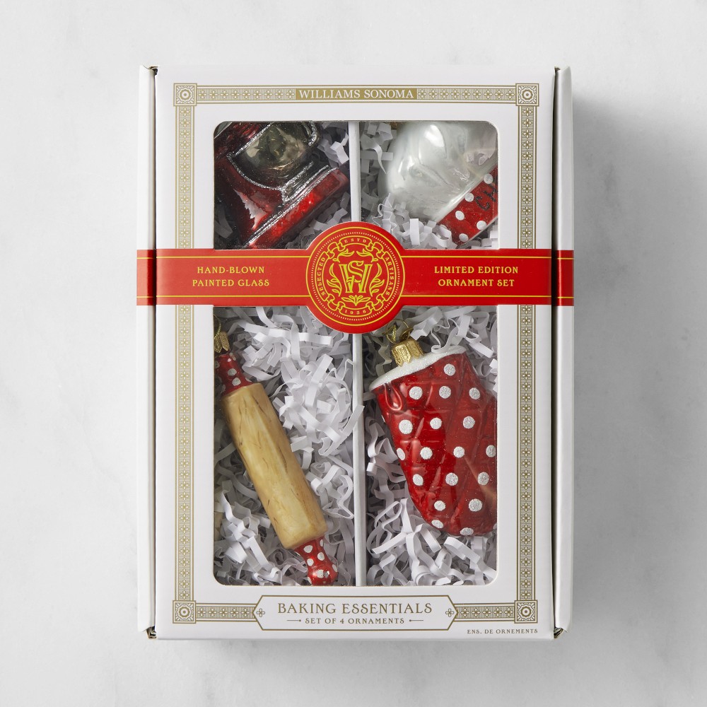 Baking Essentials Glass Ornaments, Set of 4