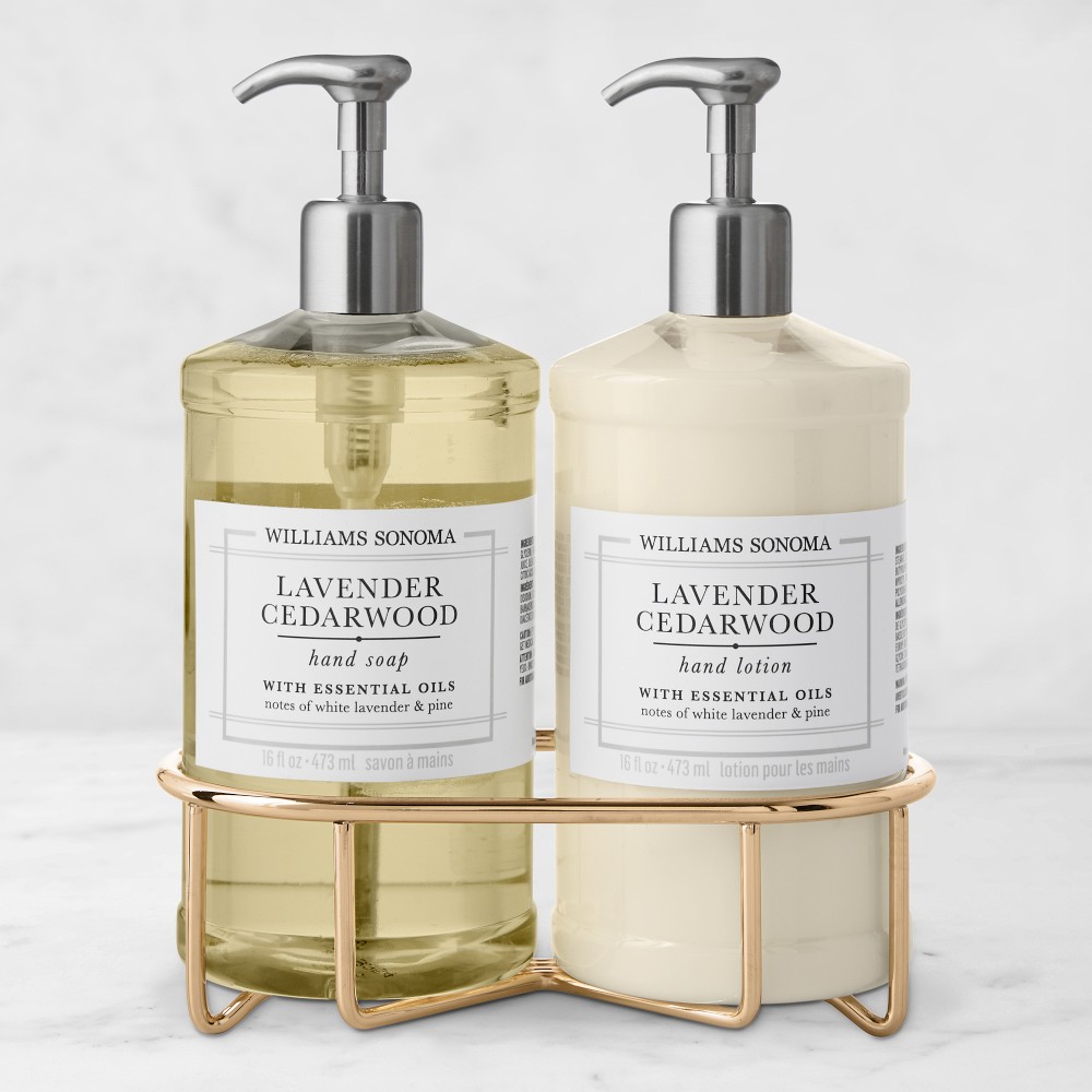 Williams Sonoma Lavender Cedarwood Hand Soap & Lotion 3-Piece Set