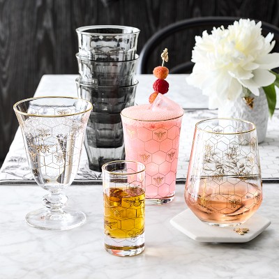Honeycomb Goblet Glasses, 9-oz