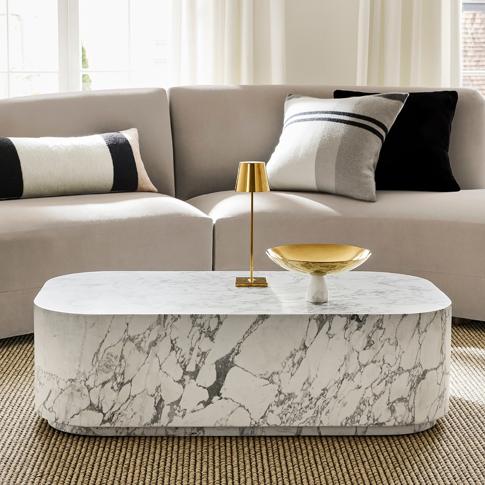 Vittoria Arabescato Curved Edge Coffee Table (48