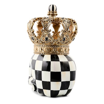 Mackenzie Childs Courtly Check Crowned Skull