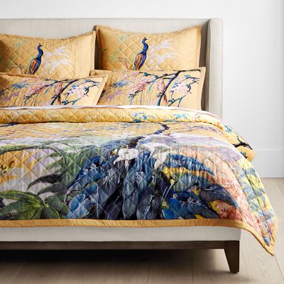 Painted Peacock Quilt & Shams
