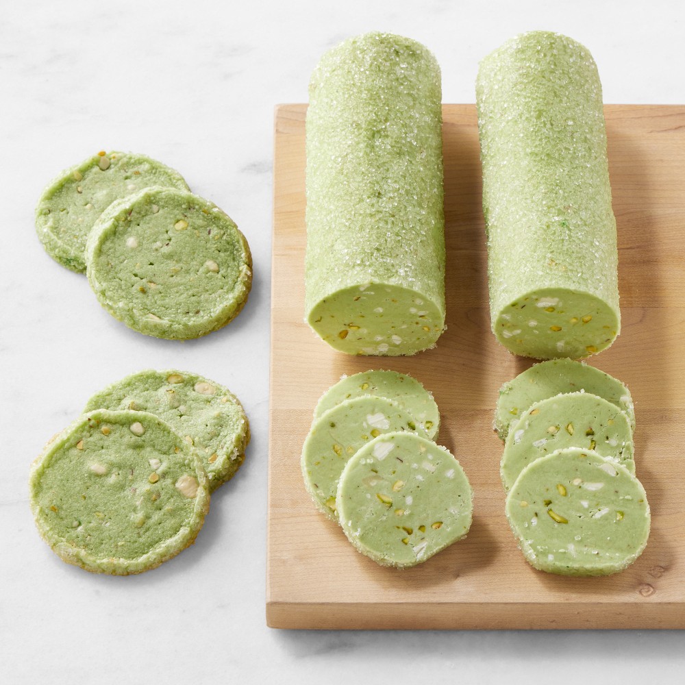 Pistachio White Chocolate Slice & Bake Cookies