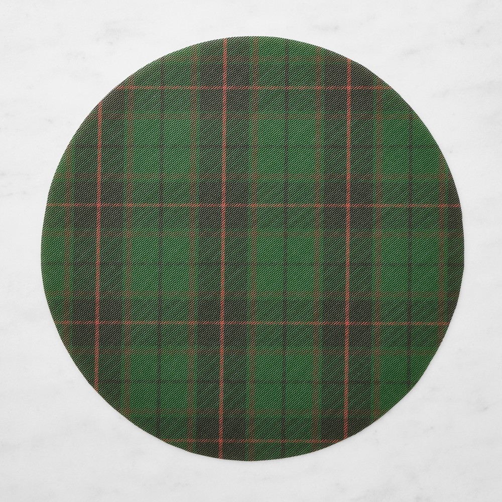 Chilewich Basketweave Round Tartan Placemats