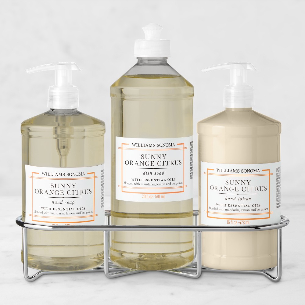 Williams Sonoma Sunny Orange Citrus Hand Soap, Dish Soap & Lotion 4-Piece Kitchen Set