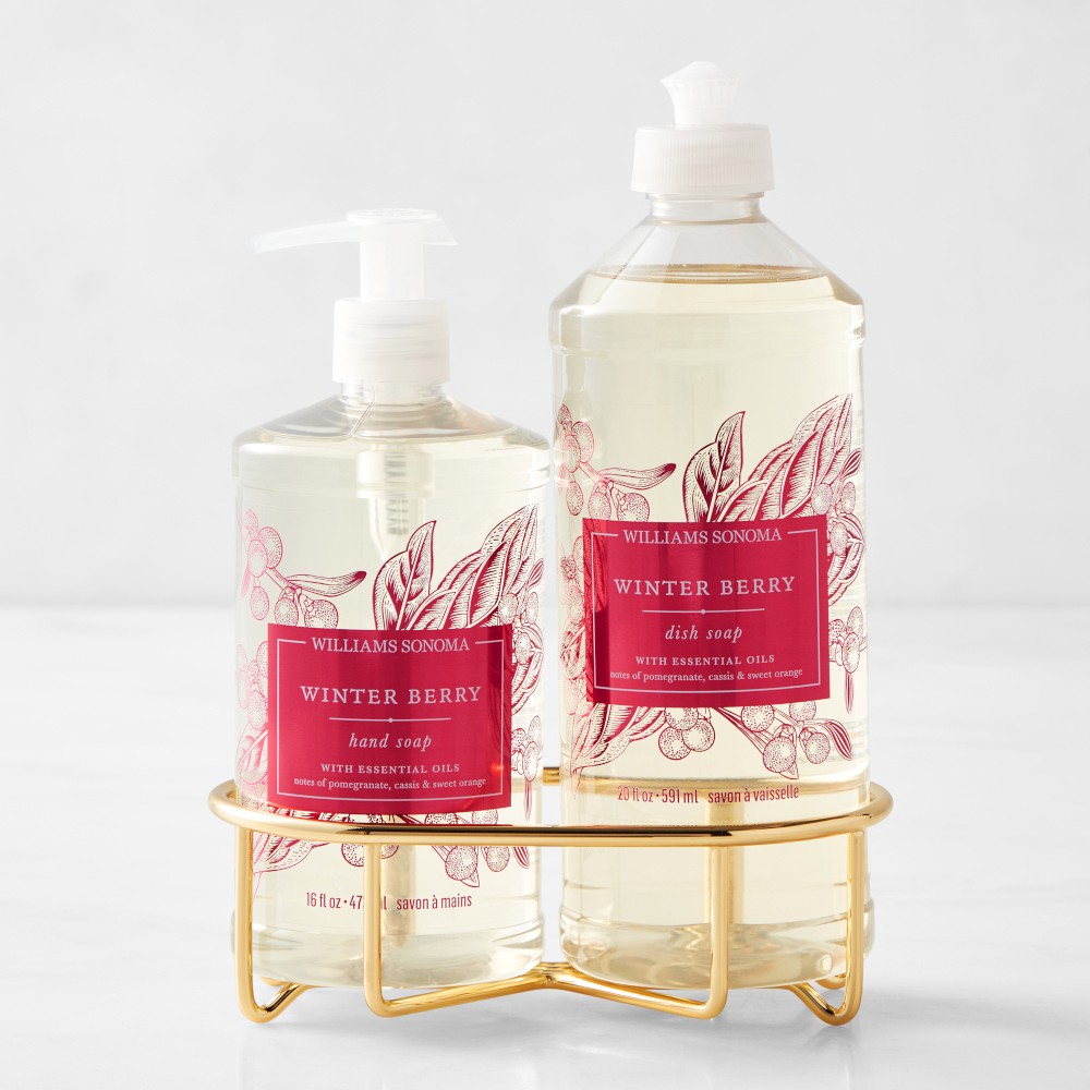 Williams Sonoma Winter Berry Hand Soap & Dish Soap 3-Piece Kitchen Set