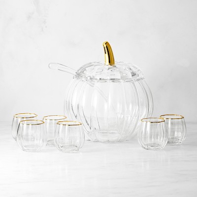 Pumpkin Punch Bowl and 6 Punch Cups