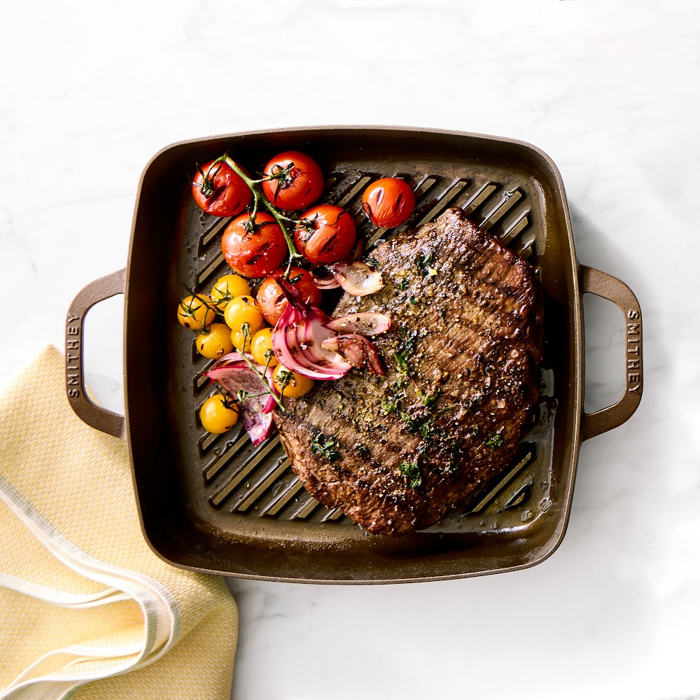 Smithey Seasoned Cast Iron Grill Pan, 12