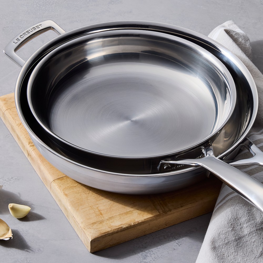 Le Creuset Classic Stainless-Steel 2-Piece Fry Pan Set, 9 1/2