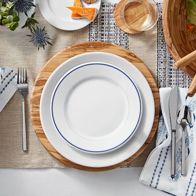 Apilco Tradition Blue-Banded Salad Plates, Set of 4