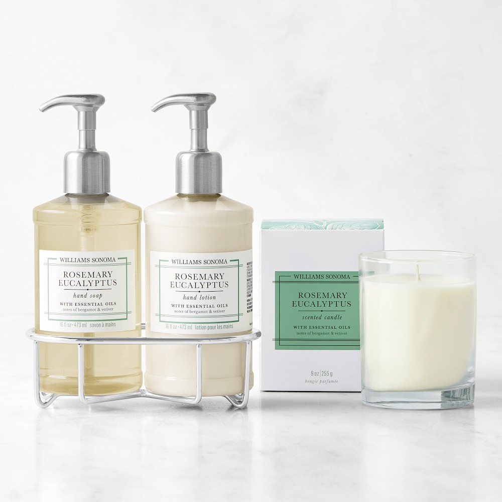 Williams Sonoma Rosemary Eucalyptus Hand Soap, Lotion & Candle 4-Piece Set
