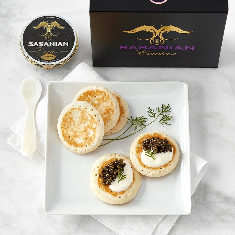 Sasanian Osetra Supreme Caviar with Spoon, 1.76-oz