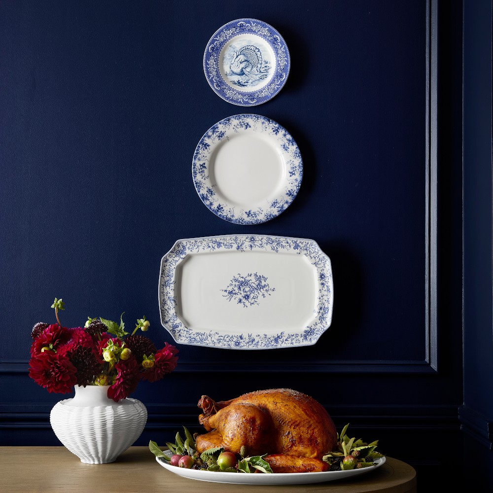 English Floral Rectangular Platter