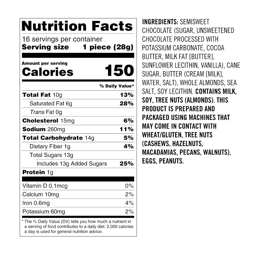 Williams Sonoma Dark Chocolate Handcrafted Toffee with Sea Salt