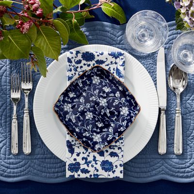 Marlo Thomas x Williams Sonoma Blue Floral Appetizer Plates, Set of 4