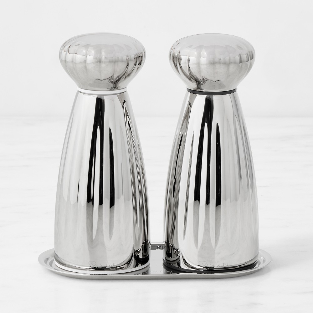 Robert Welch Palm Medium Salt & Pepper Mill Set with Tray, 6