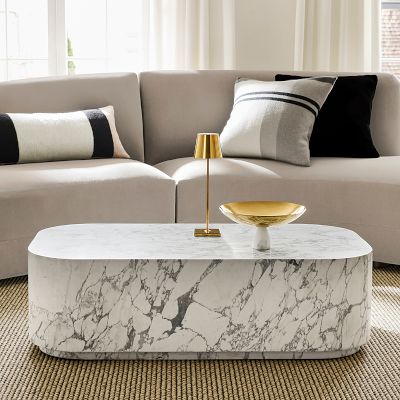 Vittoria Arabescato Curved Edge Coffee Table (48