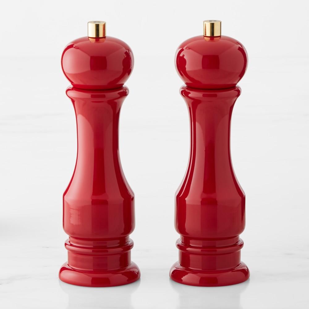 Williams Sonoma Traditional Red Salt & Pepper Mills Set, 7