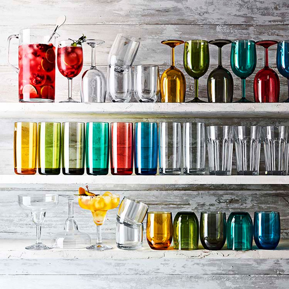 Duraclear® Tritan Outdoor Faceted Tumblers, 17-oz, Set of 6
