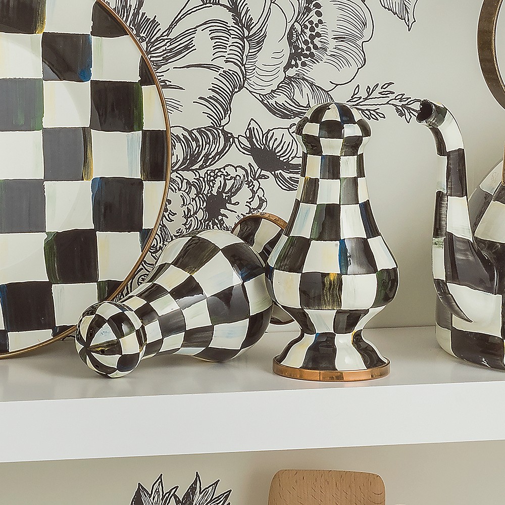 Mackenzie-Childs Courtly Check Large Salt & Pepper Shakers