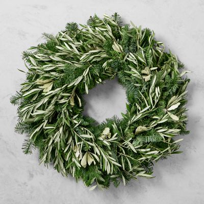 Olive & Greenery Holiday Live Wreath & Garland
