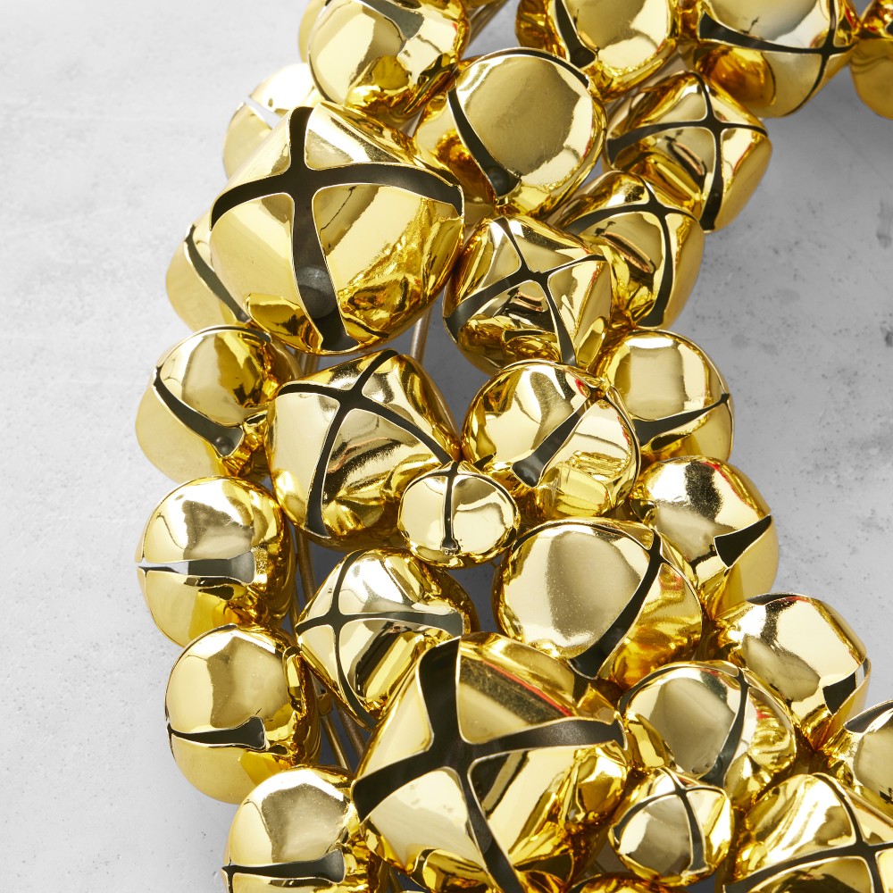 Shiny Gold Jingle Bell Wreath, 15
