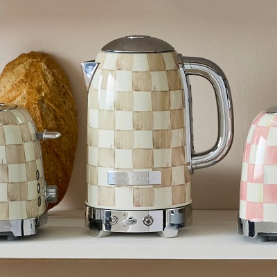 MacKenzie-Childs Mocha Check Electric Kettle