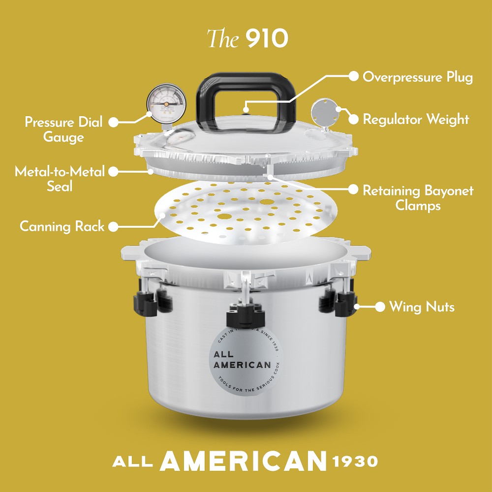 All American Aluminum Pressure Cooker with Rack