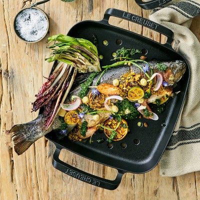 Le Creuset Alpine Outdoor Enameled Cast Iron Grill Basket, 12