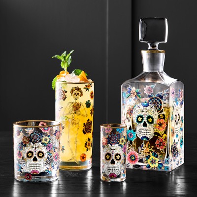 Day of the Dead Highball Glasses, Set of 4