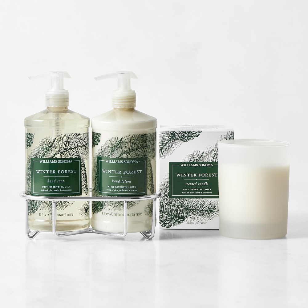 Williams Sonoma Winter Forest Hand Soap, Lotion & Candle 4-Piece Set